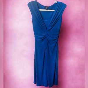 Chaps Ralph Lauren Dress Petite Small StretchBlue Knotted